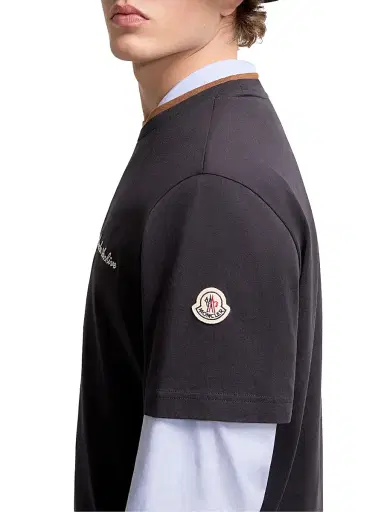Moncler Men's Crew-Neck T-Shirts in Cotton - Navy Blue - Size XL | Thumbnail 4 Moncler Men's Crew-Neck T-Shirts in Cotton - Navy Blue - Size XL | Thumbnail 4