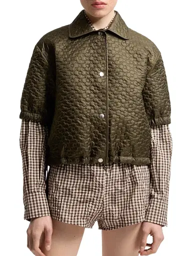 Moncler Women's Down-Filled Shirt - Olive Green - Size 10 | Thumbnail 2 Moncler Women's Down-Filled Shirt - Olive Green - Size 10 | Thumbnail 2