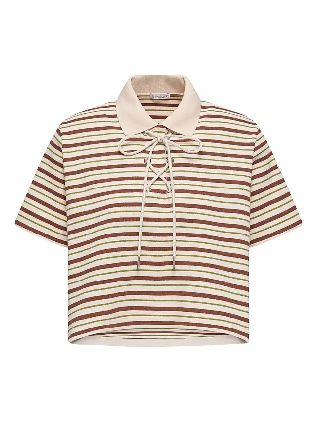 Moncler Women's Polo Shirt in Cotton - White Brown