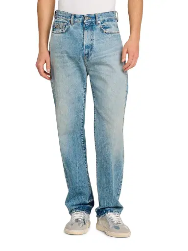 Versace Men's Studded Tapered-Leg Jeans - Light Blue | Thumbnail 3 Versace Men's Studded Tapered-Leg Jeans - Light Blue | Thumbnail 3