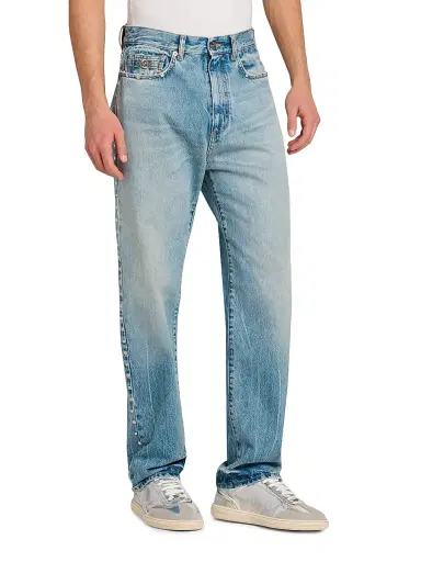 Versace Men's Studded Tapered-Leg Jeans - Light Blue | Thumbnail 4 Versace Men's Studded Tapered-Leg Jeans - Light Blue | Thumbnail 4