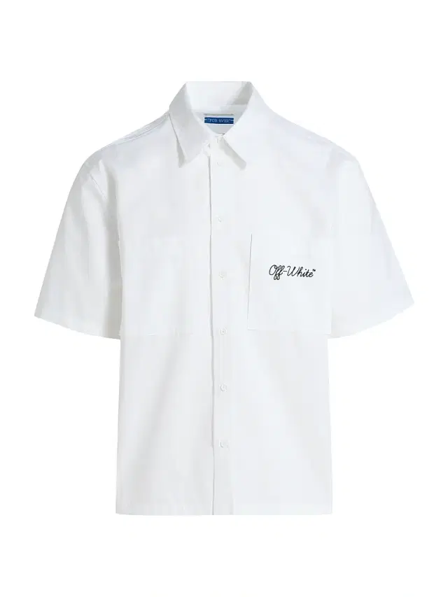Men's Script Summer Poplin Button-Front Shirt - White Black