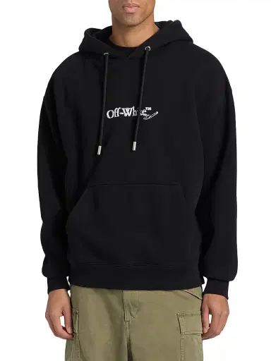 Off-White Men's Scribble Arr Skate Logo Cotton Hoodie - Black White | Thumbnail 3 Off-White Men's Scribble Arr Skate Logo Cotton Hoodie - Black White | Thumbnail 3