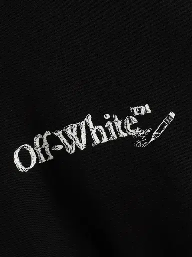 Off-White Men's Scribble Arr Skate Logo Cotton Hoodie - Black White | Thumbnail 7 Off-White Men's Scribble Arr Skate Logo Cotton Hoodie - Black White | Thumbnail 7