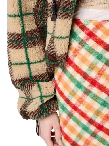 Miu Miu Women's Checked Teddy Jacket with Zipper | Thumbnail 5 Miu Miu Women's Checked Teddy Jacket with Zipper | Thumbnail 5