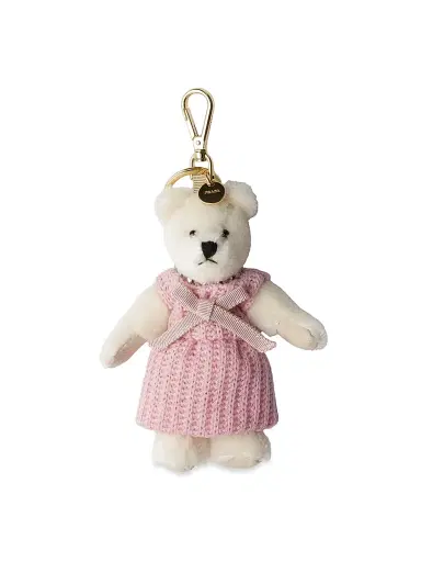 Prada Women's Teddy Bear Keychain Charm - White | Thumbnail 1 Prada Women's Teddy Bear Keychain Charm - White | Thumbnail 1