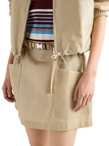 Prada Women's Re-Nylon Mini Skirt - Beige Khaki - Size 10 | Thumbnail 3