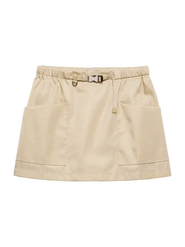 Women's Re-Nylon Mini Skirt - Beige Khaki