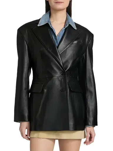 ARMA Women's Lydia Leather Blazer - Black - Size 10 | Thumbnail 3 ARMA Women's Lydia Leather Blazer - Black - Size 10 | Thumbnail 3