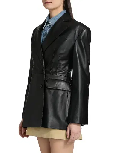 ARMA Women's Lydia Leather Blazer - Black - Size 10 | Thumbnail 4 ARMA Women's Lydia Leather Blazer - Black - Size 10 | Thumbnail 4