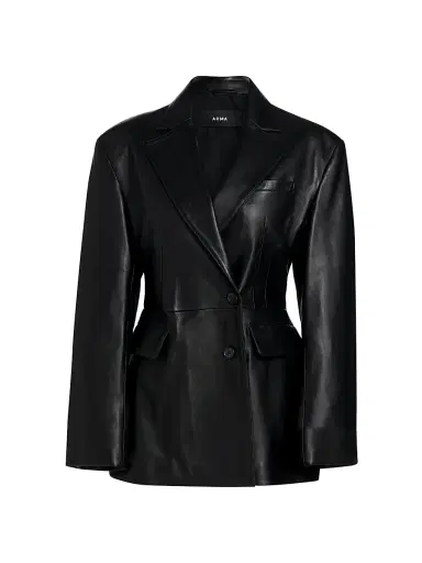 ARMA Women's Lydia Leather Blazer - Black - Size 10 | Thumbnail 1 ARMA Women's Lydia Leather Blazer - Black - Size 10 | Thumbnail 1