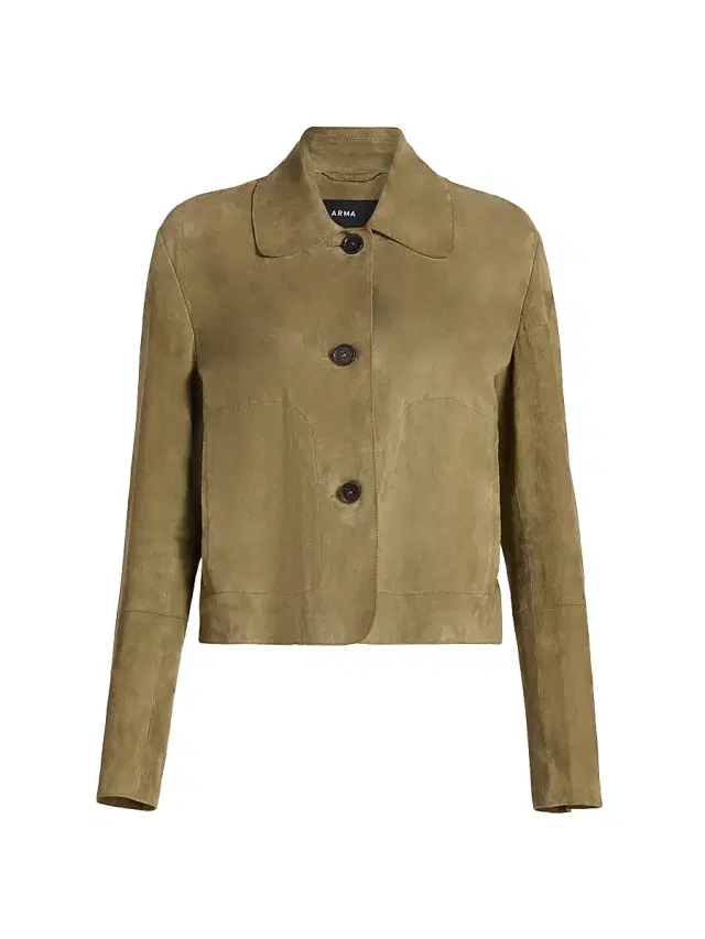Arma Women's Emy Suede Cropped Jacket - Herb Green