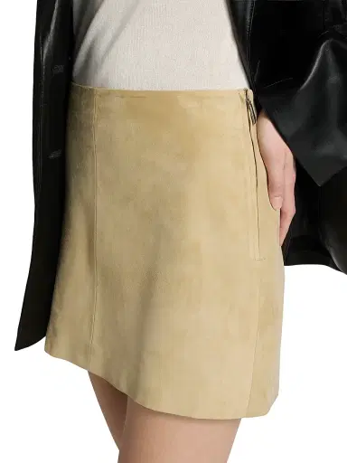 Arma Women's Melody Suede Miniskirt - Gravel | Thumbnail 6 Arma Women's Melody Suede Miniskirt - Gravel | Thumbnail 6