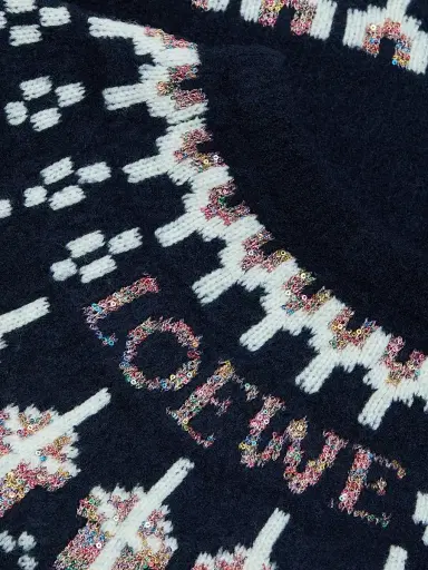 LOEWE Women's Fair Isle-Style Wool-Blend Sweater - Navy Multicolor | Thumbnail 7