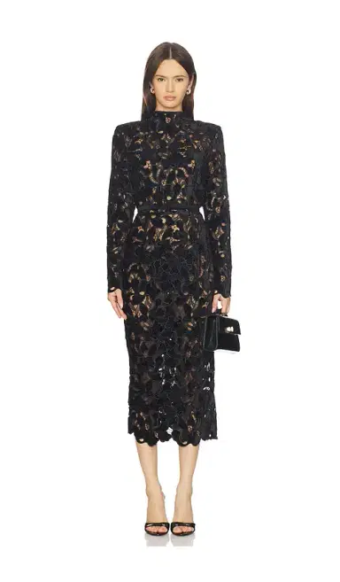 Nadine Merabi Diane Black Dress | Thumbnail 1 Nadine Merabi Diane Black Dress | Thumbnail 1