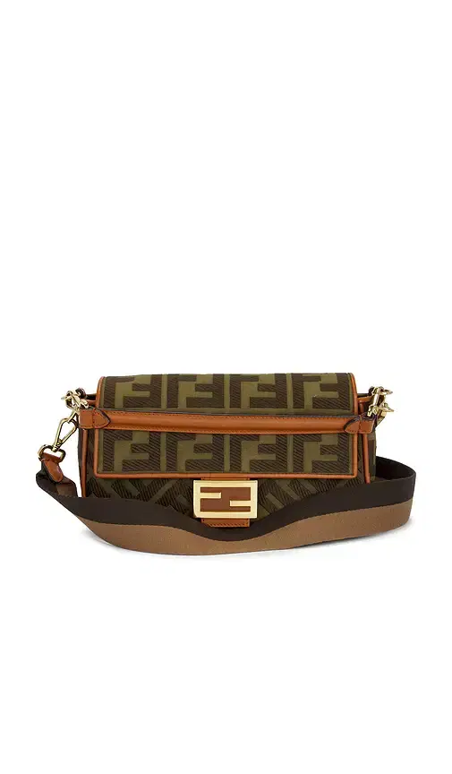 Fendi Vitello King FF Embroidered Re-Edition Baguette Shoulder Bag