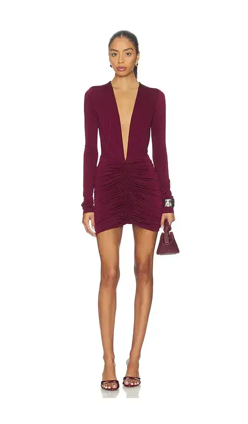 Zelda Mini Deep Vneck Mini Dress
