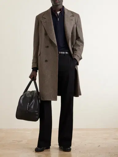 Thom Sweeney Double-Breasted Wool-Twill Overcoat - Men | Thumbnail 2 Thom Sweeney Double-Breasted Wool-Twill Overcoat - Men | Thumbnail 2
