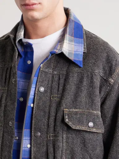 KAPITAL Cropped Cotton-Blend Twill Jacket - Men | Thumbnail 5