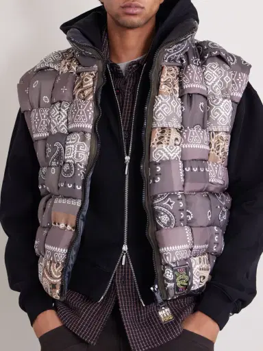 KAPITAL Quilted Patchwork Bandana-Print Shell Gilet - Men | Thumbnail 4 KAPITAL Quilted Patchwork Bandana-Print Shell Gilet - Men | Thumbnail 4