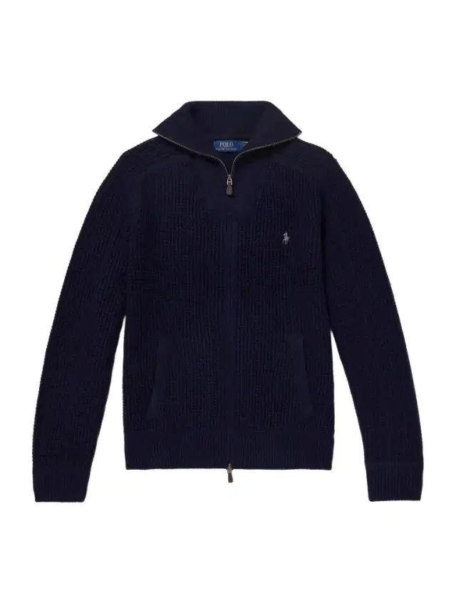 Logo-Embroidered Ribbed-Knit Wool and Cotton-Blend Cardigan - Men