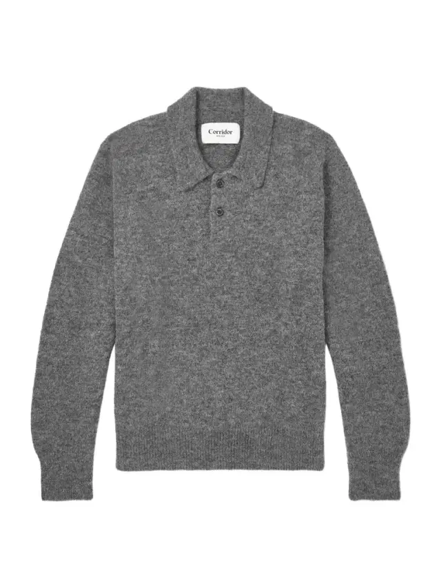 Baby Alpaca-Blend Polo Sweater - Men