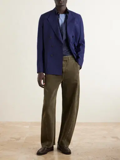 Paul Smith Double-Breasted Wool and Linen-Blend Blazer - Men | Thumbnail 2 Paul Smith Double-Breasted Wool and Linen-Blend Blazer - Men | Thumbnail 2