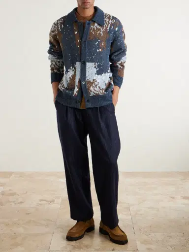 OFFICINE GÉNÉRALE Terry Jacquard-Knit Cardigan - Men | Thumbnail 2 OFFICINE GÉNÉRALE Terry Jacquard-Knit Cardigan - Men | Thumbnail 2