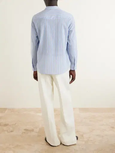OFFICINE GÉNÉRALE Giacomo Striped Cotton-Poplin Shirt - Men | Thumbnail 3 OFFICINE GÉNÉRALE Giacomo Striped Cotton-Poplin Shirt - Men | Thumbnail 3
