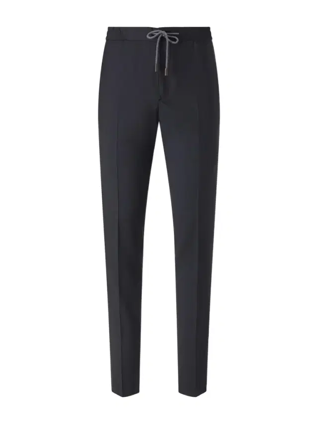 Slim-Leg Virgin Wool Drawstring Trousers - Men