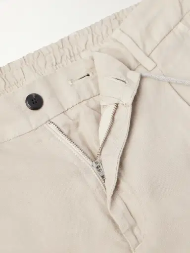ELEVENTY Straight-Leg Cotton and Linen-Blend Drawstring Trousers - Men | Thumbnail 5