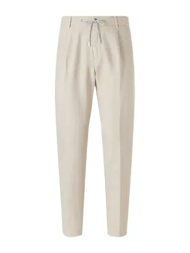 ELEVENTY Straight-Leg Cotton and Linen-Blend Drawstring Trousers - Men | Thumbnail 1
