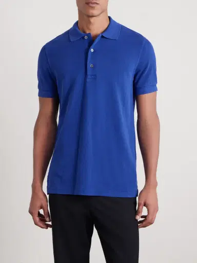 Tom Ford Slim-Fit Lyocell and Cotton-Blend Piqué Polo Shirt - Men | Thumbnail 3