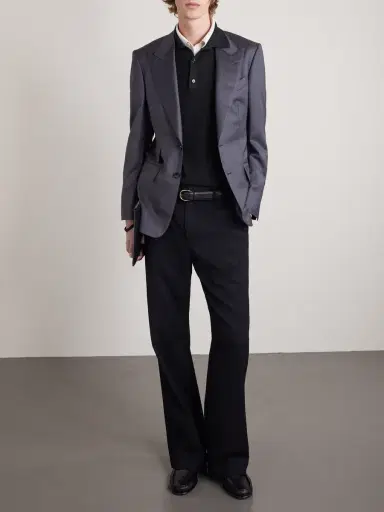 Tom Ford Slim-Fit Lyocell and Cotton-Blend Piqué Polo Shirt - Men | Thumbnail 2 Tom Ford Slim-Fit Lyocell and Cotton-Blend Piqué Polo Shirt - Men | Thumbnail 2