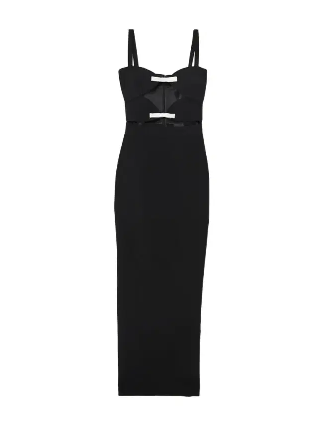 Ambrosia Satin-trimmed Cutout Crepe Gown