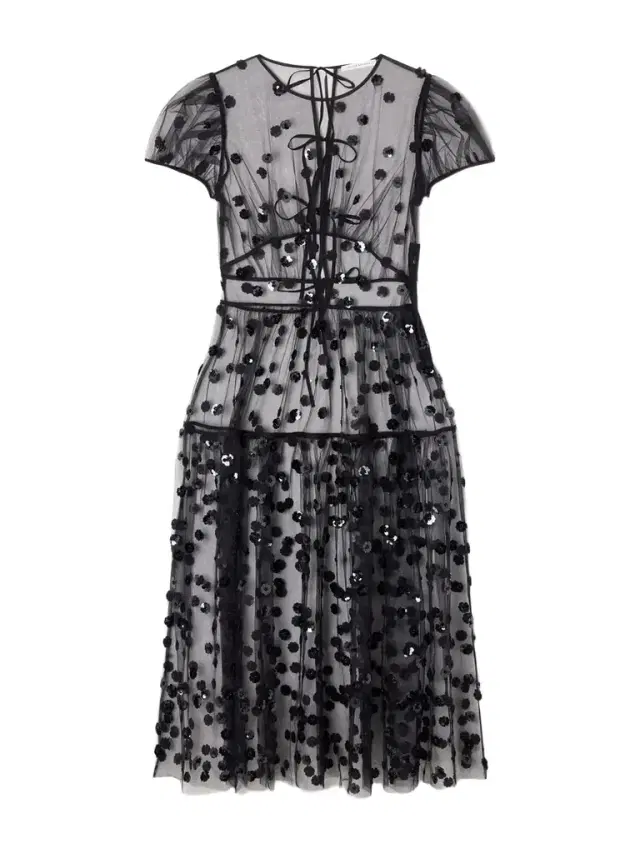 Cbnanna Sequin-embellished Polka-dot Tulle Midi Dress