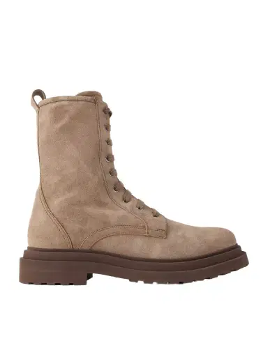 Brunello Cucinelli Suede Lace-up Boots | Thumbnail 1 Brunello Cucinelli Suede Lace-up Boots | Thumbnail 1