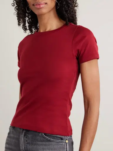 FLORE FLORE Car Ribbed Organic Cotton-jersey T-shirt | Thumbnail 3 FLORE FLORE Car Ribbed Organic Cotton-jersey T-shirt | Thumbnail 3