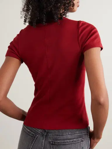 FLORE FLORE Car Ribbed Organic Cotton-jersey T-shirt | Thumbnail 4 FLORE FLORE Car Ribbed Organic Cotton-jersey T-shirt | Thumbnail 4