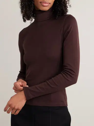 FLORE FLORE Dinah Ribbed Organic Cotton-jersey Turtleneck Top | Thumbnail 3 FLORE FLORE Dinah Ribbed Organic Cotton-jersey Turtleneck Top | Thumbnail 3