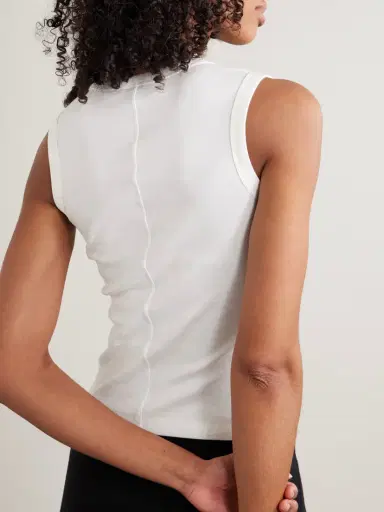 FLORE FLORE Esmé Ribbed Organic Cotton-jersey Tank | Thumbnail 3