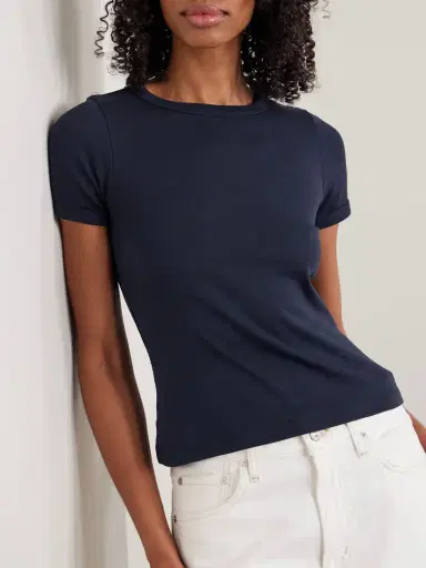 FLORE FLORE Car Ribbed Organic Cotton-jersey T-shirt | Thumbnail 3