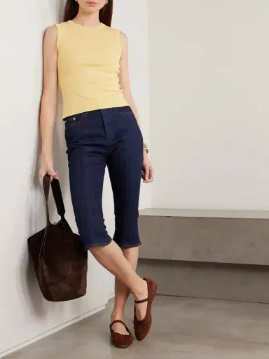 FLORE FLORE Esmé Ribbed Organic Cotton-jersey Tank | Thumbnail 2