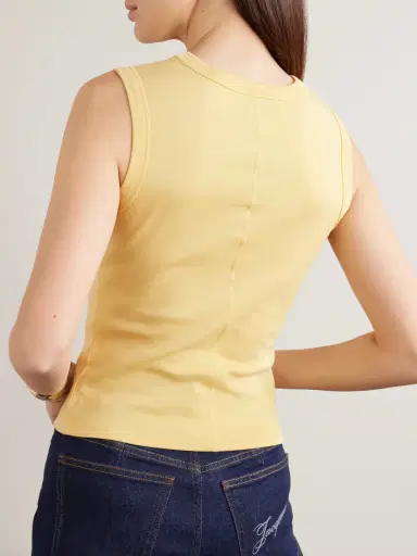 FLORE FLORE Esmé Ribbed Organic Cotton-jersey Tank | Thumbnail 3