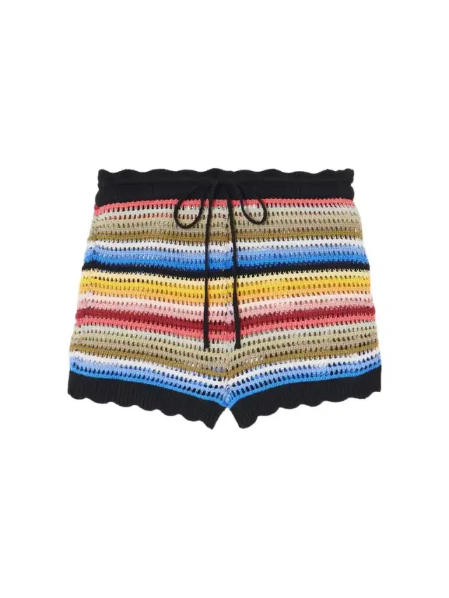 Shea Striped Crocheted Cotton Shorts