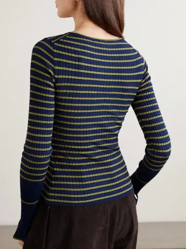 Proenza Schouler White Label Yasmine Striped Ribbed-knit Sweater | Thumbnail 3