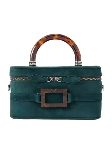 Roger Vivier Belle Vivier Vanity Mini Buckled Suede Clutch | Thumbnail 1