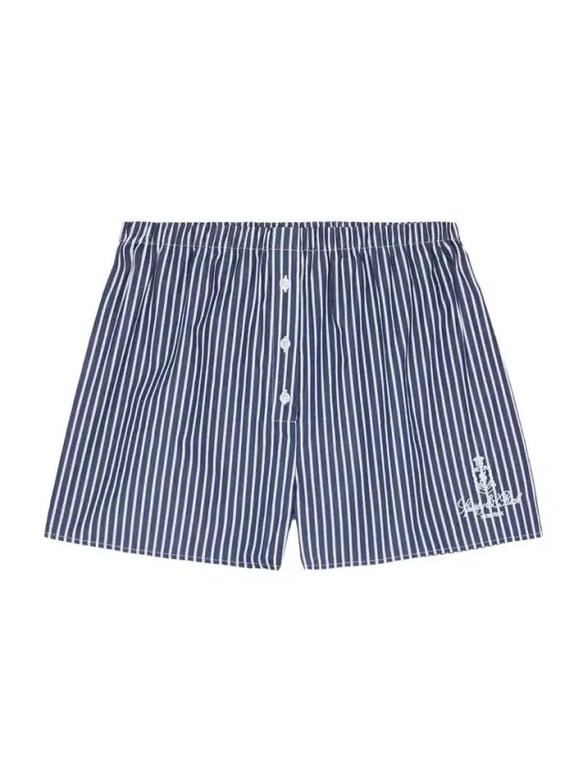 Vendome Mini Boxer Embroidered Striped Cotton Shorts