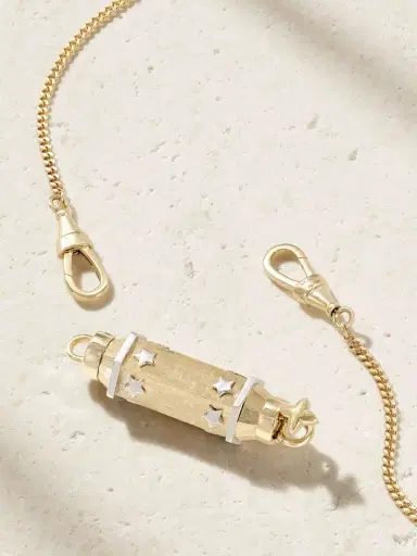 Marie Lichtenberg Star Baby Locket 18-karat Yellow And White Gold Necklace | Thumbnail 3 Marie Lichtenberg Star Baby Locket 18-karat Yellow And White Gold Necklace | Thumbnail 3