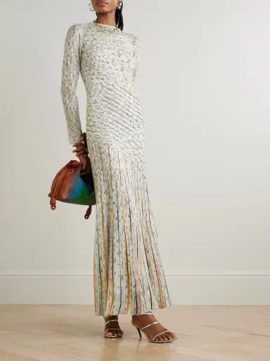 Missoni Draped Striped Sequined Ribbed-knit Maxi Dress | Thumbnail 2 Missoni Draped Striped Sequined Ribbed-knit Maxi Dress | Thumbnail 2